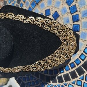 Vintage Goldtone Ornate Bib Necklae